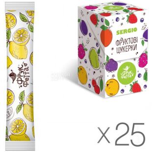 ФрукФетта, Упаковка 25 шт. х 20 г, Батончик фруктовый, Лимон