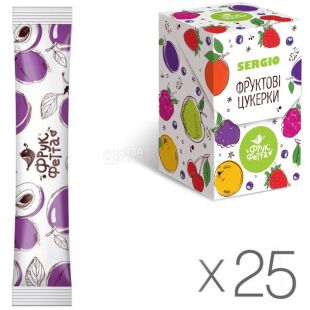 ФрукФетта, Упаковка 25 шт. х 20 г, Батончик фруктовый, Слива