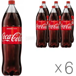 Coca-Cola,  Упаковка 6 шт. х 1.75 л, Напій газований Кока-кола, ПЕТ