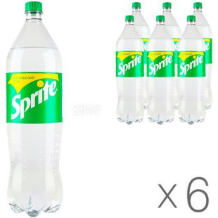 Sprite, Упаковка 6 шт. х 1,75 л, Напій газований Лимон-Лайм Спрайт, ПЕТ