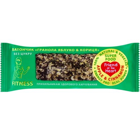 Golden Kings Dr.Granola Grizzly, 30 г, Голден Кингс, Батончик-гранола Яблоко и корица, без сахара