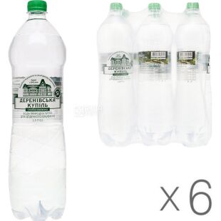 Деренівська Купель, Упаковка 6 шт. х 1,5 л, Вода мінеральна, слабогазована, ПЕТ