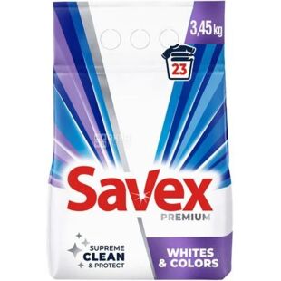 Savex Whites & Colors, 3.45 кг, Пральний порошок для білого одягу, Савекс