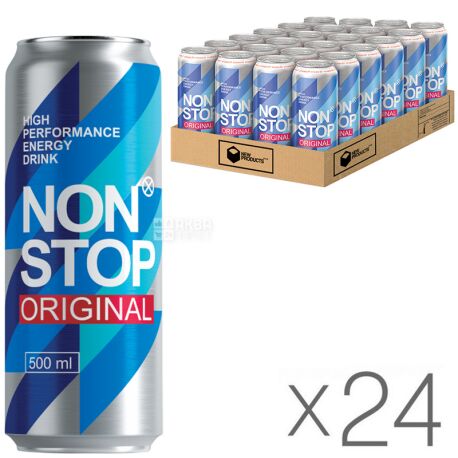Non Stop, Original, Упаковка 24 шт. х 0,5 л, Напій енергетичний Нон Стоп