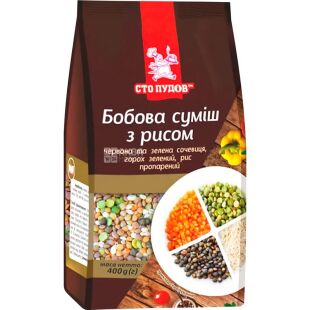 Сто пудов, 400 г, Бобовая смесь с рисом