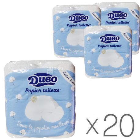Диво Soft, Туалетная бумага двухслойная, 20 упаковок по 4 рулона