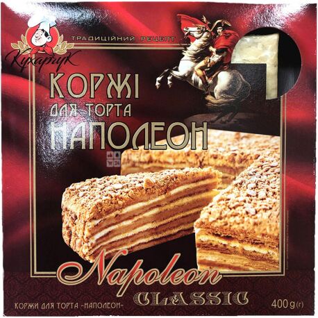 Домашні продукти, Наполеон, 4 шт., Коржі для торта, з натуральними інгредієнтами, 400 г