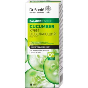 Dr. Sante, Cucumber Balance Control, 15 мл, Крем вокруг глаз, Освежающий