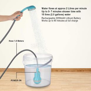 ViO SW-01, Cordless pump-shower with watering can, for field conditions and cottages