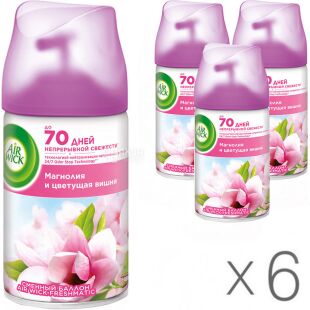 Air Wick, Магнолія і Квітуча вишня, 250 мл, Упаковка 6 шт., змінний балон