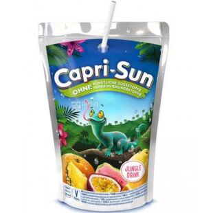 Capri Sun Jungle Drink, 0,2 л, Напій соковий мультифруктовий Джунглі Капрі-Сан, з трубочкою