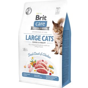 Brit Care Large cats, 400 г, Сухой корм для кошек крупных пород, с уткой и курицей