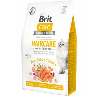 Brit Care Haircare, 2 кг, Сухий корм для котів з лососем та куркою, Догляд за шкірою та шерстю