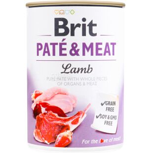 Brit, 400 г, Влажный корм для собак, с ягненком, ж/б