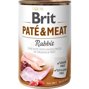 Brit, 400 г, Вологий корм для собак, з кроликом, ж/б