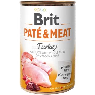 Brit, 400 г, Вологий корм для собак, зі смаком індички та курки, ж/б