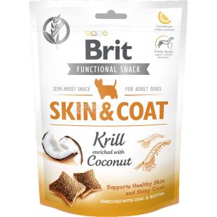 Brit Care Skin&Coat, 150 г, Лакомство для собак с мясом криля и кокосом для здоровой кожи и шерсти
