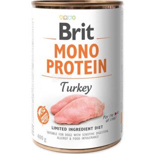 Brit Mono Protein, 400 г, Влажный корм для собак, с индейкой, ж/б