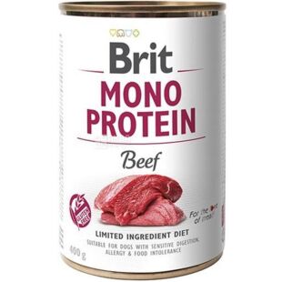 Brit Mono Protein, 400 г, Влажный корм для собак, с говядиной, ж/б