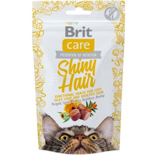 Brit Care, 50 г, Лакомство для ухода за кожей и шерстью котов, с лососем