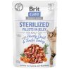 Brit Care, 85 г, Влажный корм для стерилизованных кошек, утка и индейка в желе
