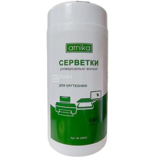 Arnika, 100 шт., салфетки универсальные влажные для оргтехники Арника