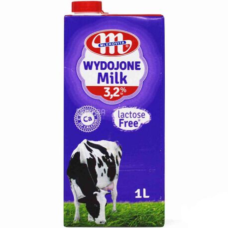 Mlekovita 1л, 3,2%, Молоко безлактозное Млековита, ультрапастеризованное