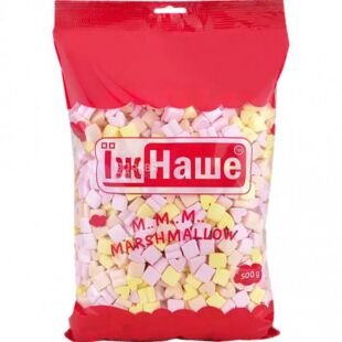 Їж Наше, 500 г, Маршмеллоу з ароматом апельсина, полуниці і персика