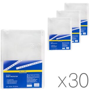 Buromax, Файли глянцеві, А4, 40 мкм, Упаковка 30 шт. х 100 шт.