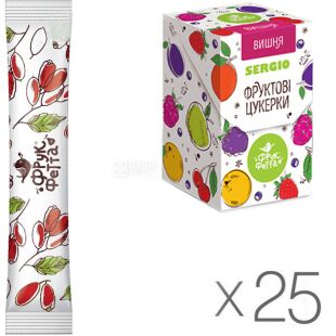 ФрукФетта, Упаковка 25 шт. х 20 г, Батончик фруктовый, Кизил