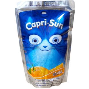 Capri-Sun Orange, 0,2 л, Напиток сокосодержащий апельсиновый Капри-Сан, с трубочкой