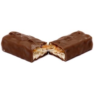 Snickers, 50 г, Сникерс, Батончик с жареным арахисом, карамелью и нугой, покрытый молочным шоколадом