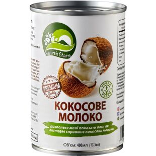 Nature's Charm, 400 мл, Молоко кокосовое 