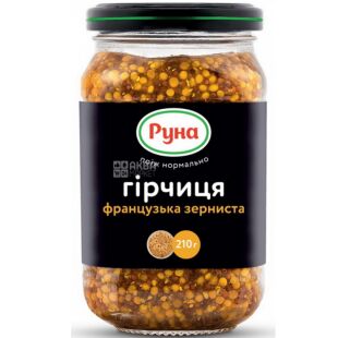 Руна, 210 г, Гірчиця Французька Зерниста, скло