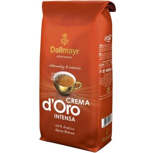 Dallmayr Crema d`Oro, 1 кг, Кава в зернах темного обсмаження Далмайер, купаж