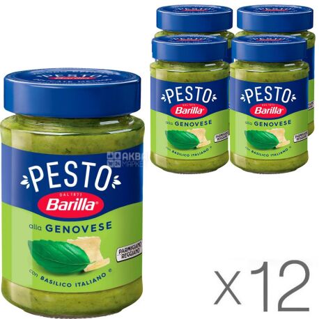 Barilla, Pesto alla Genovese, 190 g, Pesto Sauce, Pack of 12