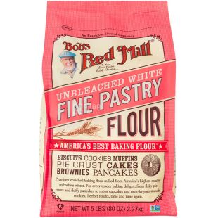 Bob's Red Mill Fine Pastry, 2,27 кг, Небеленая пшеничная мука для кондитерских изделий