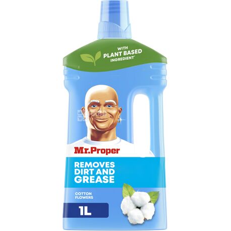 Mr. Proper Cotton Flowers, 1 л, Средство для мытья полов и стен, Цветы хлопка
