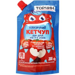 Торчин, 200 г, Кетчуп класичний для дітей від 3-х років