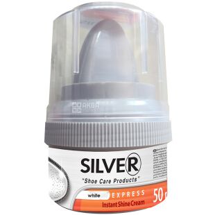 Silver, 50 мл, Крем-блеск для обуви, белый