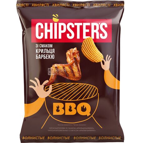 Flint Chipsters чипсы картофельные со вкусом крылышек барбекю,  70 г, м/у