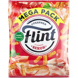 Flint, 100 г, Сухарики пшенично-ржаные со вкусом бекона