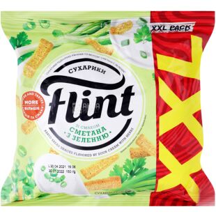 Flint, 140 г, Сухарики пшенично-ржаные, Сметана с зеленью