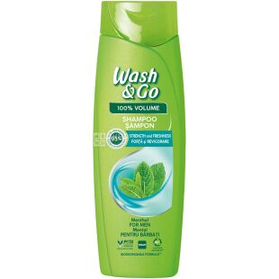 Wash&Go, 360 мл, Шампунь с ментолом для мужчин