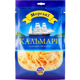 Морські, 60 г, Кальмари сушені солоні