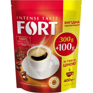 Fort, 400 г, Кава натуральна розчинна в гранулах