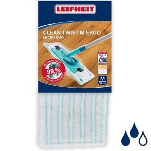 Leifheit, 1 шт., Моп для швабры Clean Twist M Ergo Duo, 33 х 14 см