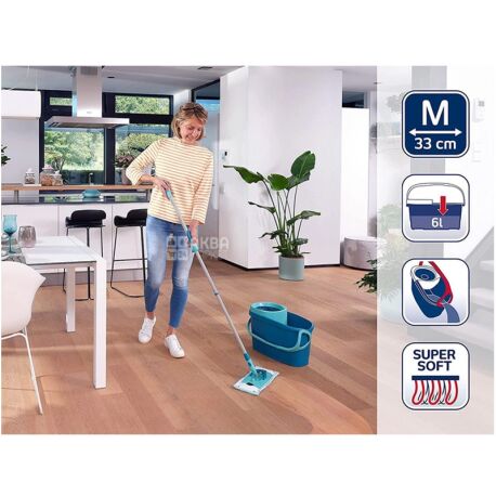 Leifheit CLEAN TWIST M Ergo, Cleaning set, wringer bucket + mop - buy  Cleaning bucket in Kyiv suburbs, water delivery AquaMarket