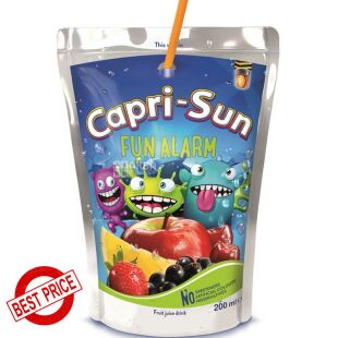 Capri-Sun Fun alarm, 0,2 л, Соковий напій Мультифруктовий Капрі-Сан, з трубочкою