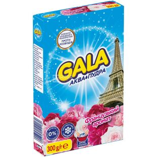 Gala, 300 г, Стиральный порошок для цветной одежды Французский аромат, Гала Аква-Пудра
